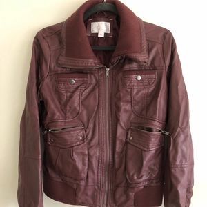 Maroon leather jacket